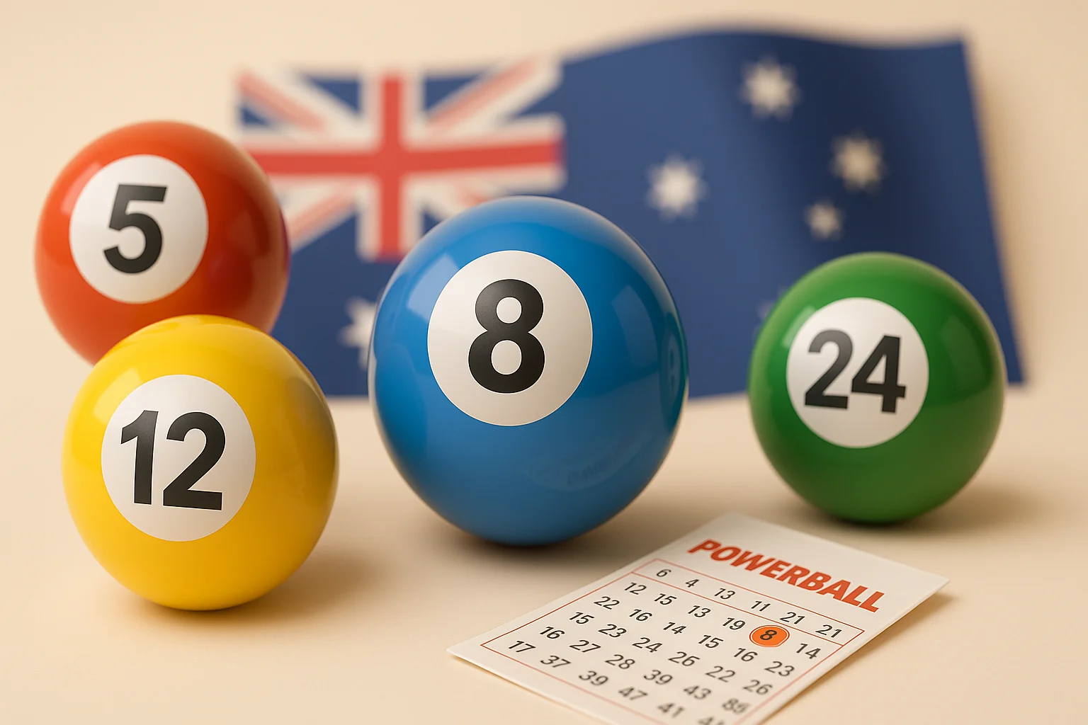 Official Aussie lottery balls